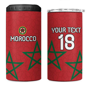 Custom Morocco Heritage Football 4 in 1 Can Cooler Tumbler Road To Champion - African Pride