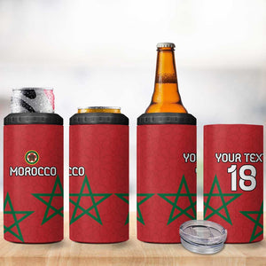 Custom Morocco Heritage Football 4 in 1 Can Cooler Tumbler Road To Champion - African Pride