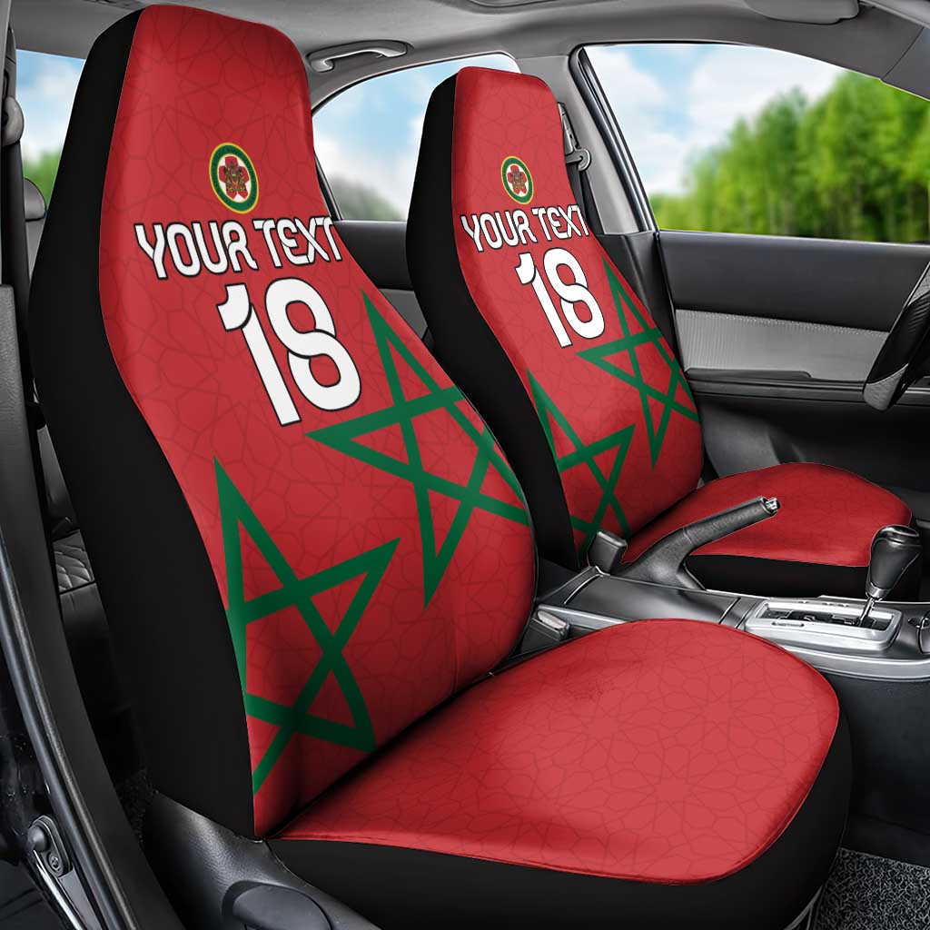 Custom Morocco Heritage Football Car Seat Cover Road To Champion
