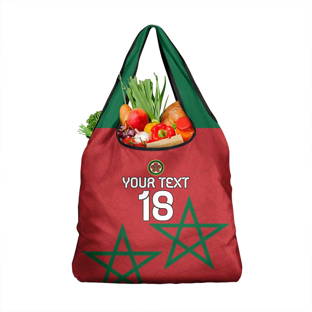 Custom Morocco Heritage Football Grocery Bag Road To Champion - African Pride