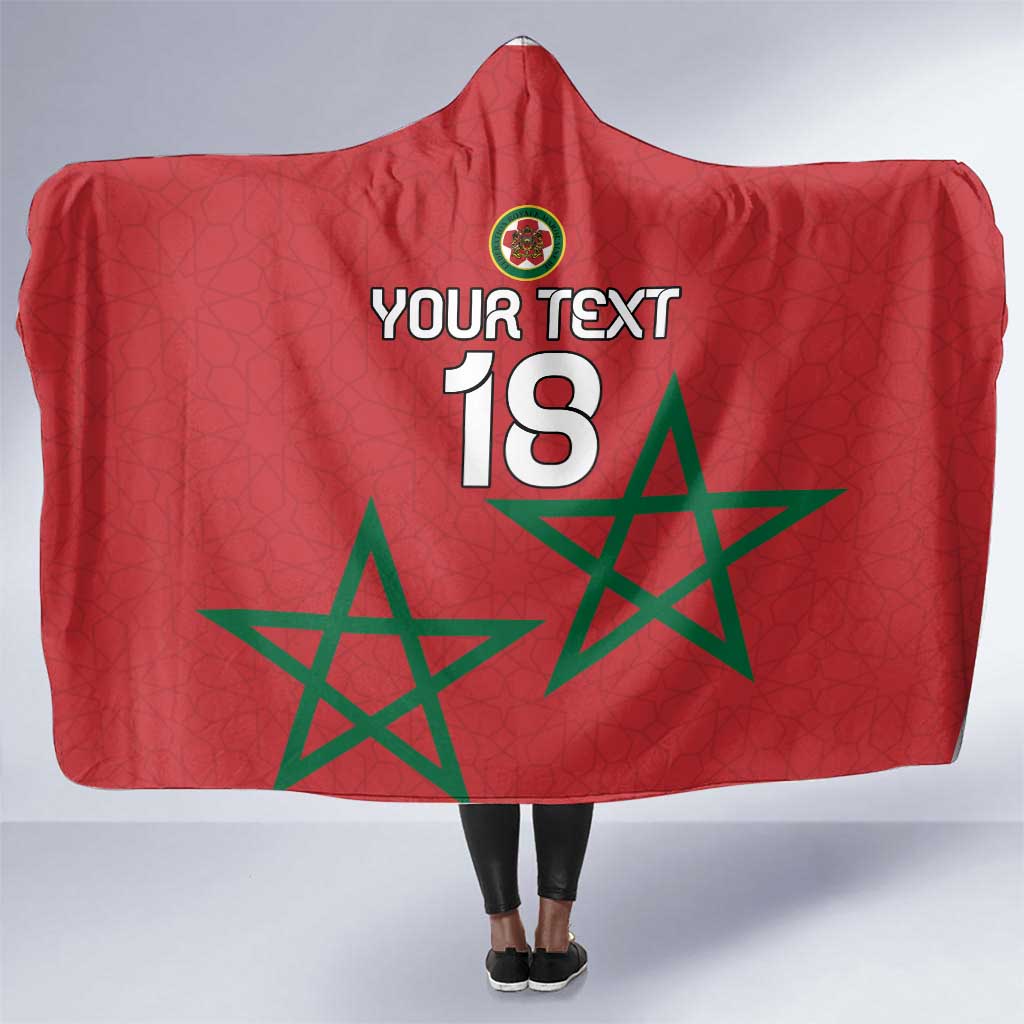 Custom Morocco Heritage Football Hooded Blanket Road To Champion - African Pride