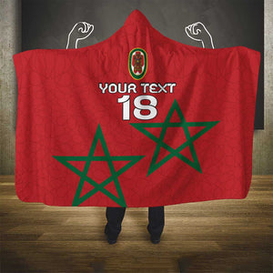 Custom Morocco Heritage Football Hooded Blanket Road To Champion - African Pride