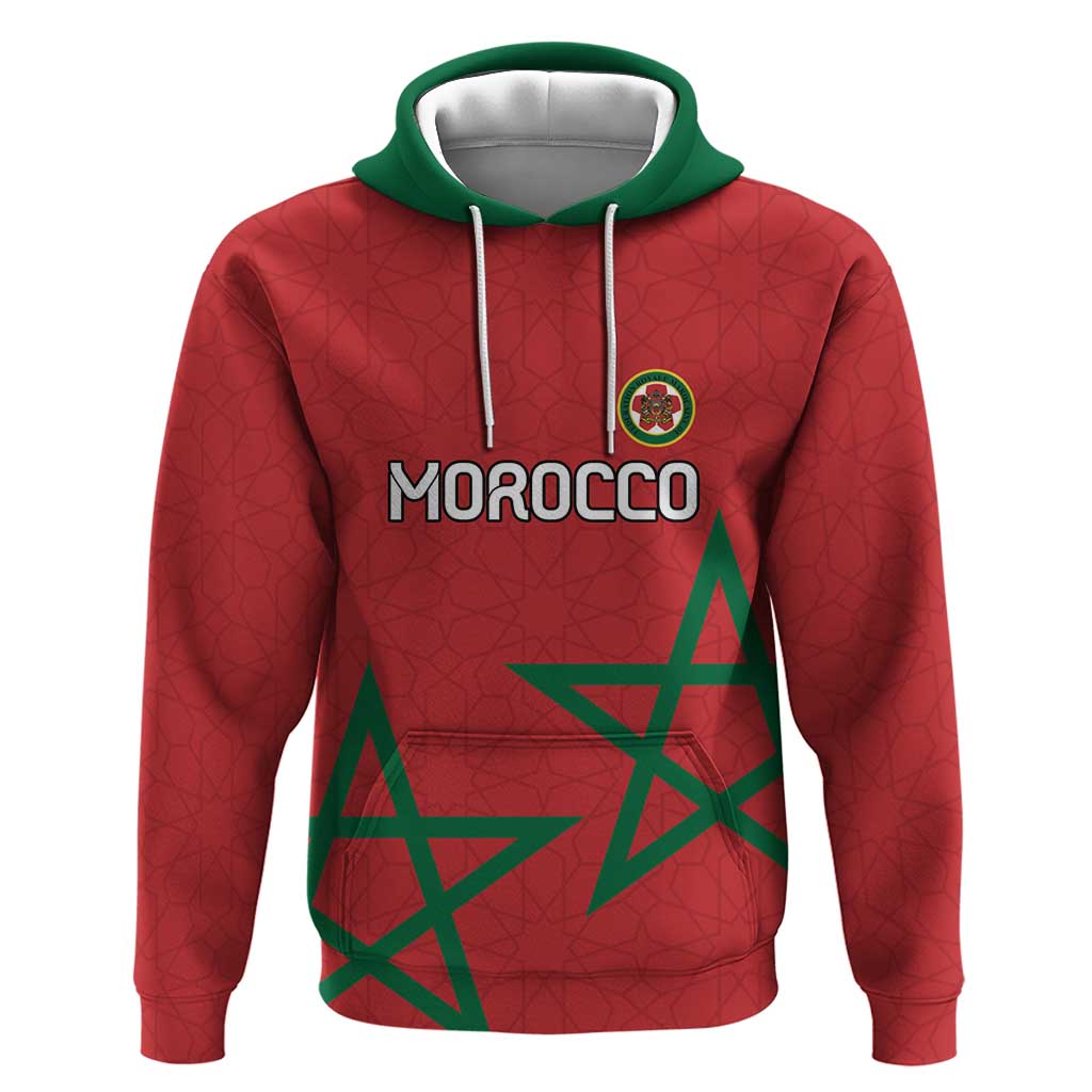 Custom Morocco Heritage Football Hoodie Road To Champion - African Pride