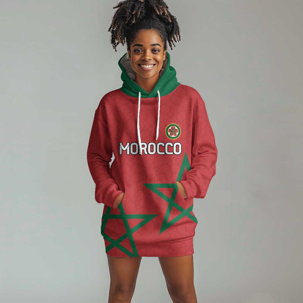 Custom Morocco Heritage Football Hoodie Dress Road To Champion - African Pride