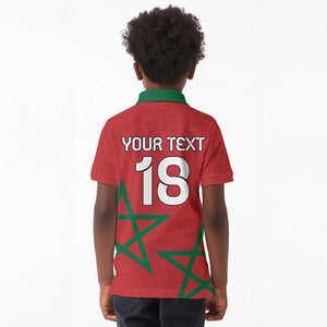 Custom Morocco Heritage Football Kid Polo Shirt Road To Champion - African Pride