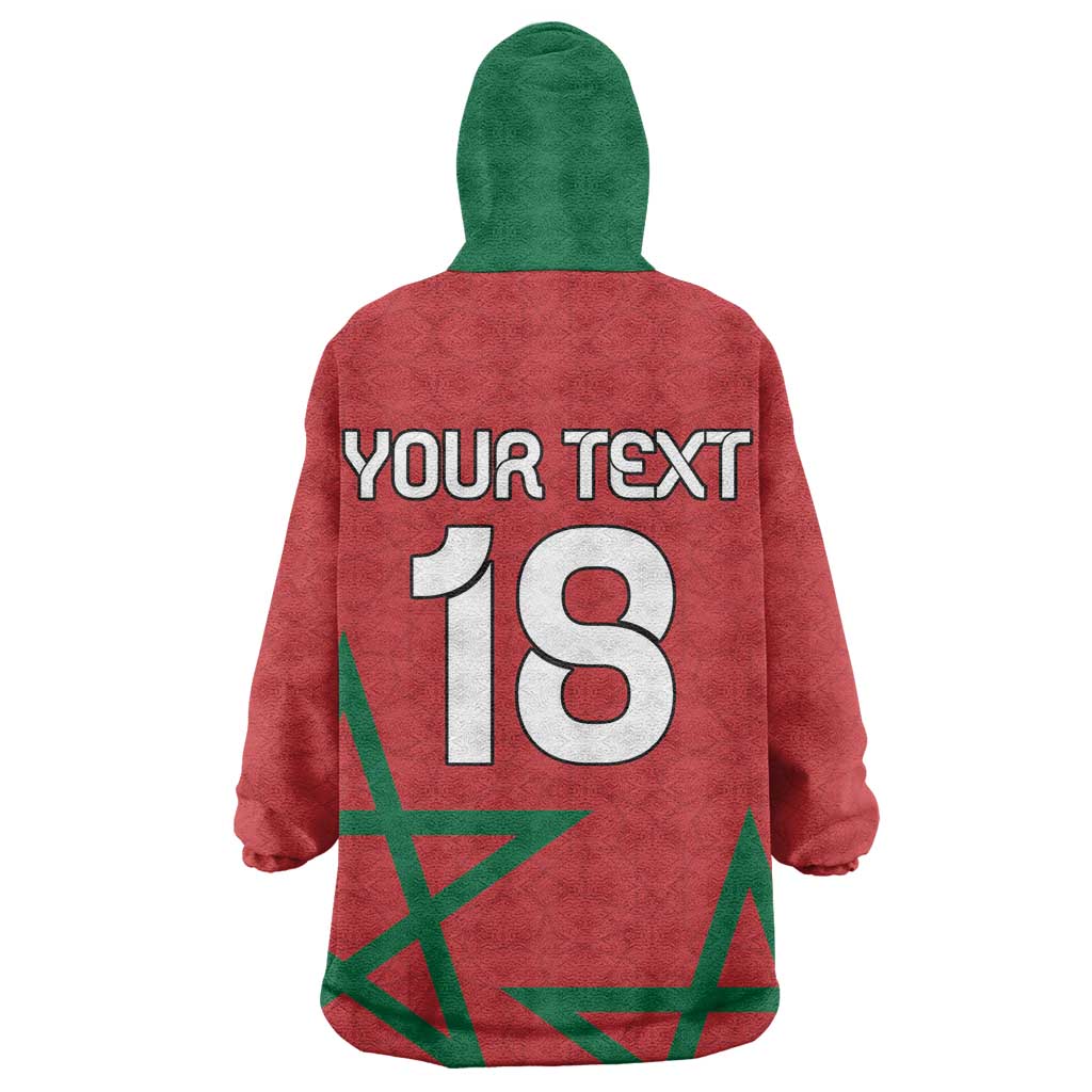 Custom Morocco Heritage Football Kid Wearable Blanket Hoodie Road To Champion