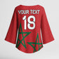 Custom Morocco Heritage Football Kimono Sleeve Blouse Road To Champion