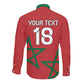 Custom Morocco Heritage Football Long Sleeve Button Shirt Road To Champion