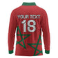 Custom Morocco Heritage Football Long Sleeve Polo Shirt Road To Champion