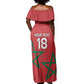 Custom Morocco Heritage Football Off Shoulder Maxi Dress Road To Champion
