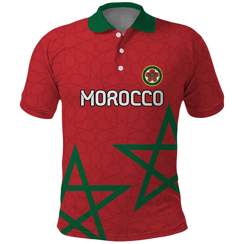 Custom Morocco Heritage Football Polo Shirt Road To Champion