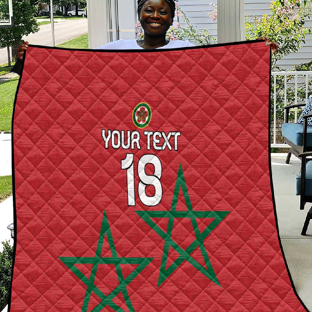 Custom Morocco Heritage Football Quilt Road To Champion - African Pride