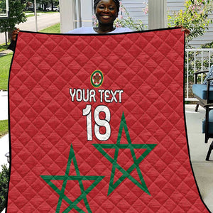 Custom Morocco Heritage Football Quilt Road To Champion - African Pride