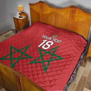 Custom Morocco Heritage Football Quilt Road To Champion - African Pride