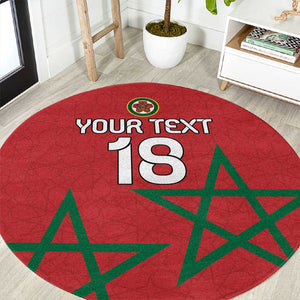 Custom Morocco Heritage Football Round Carpet Road To Champion - African Pride