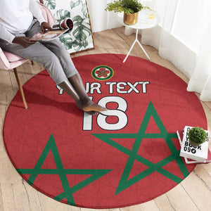 Custom Morocco Heritage Football Round Carpet Road To Champion - African Pride