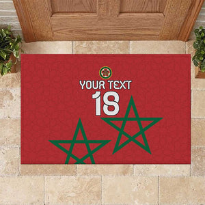 Custom Morocco Heritage Football Rubber Doormat Road To Champion - African Pride