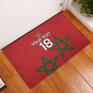 Custom Morocco Heritage Football Rubber Doormat Road To Champion - African Pride