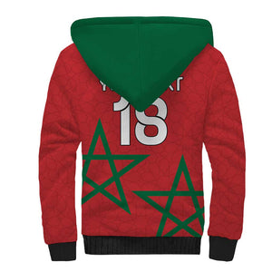 Custom Morocco Heritage Football Sherpa Hoodie Road To Champion - African Pride