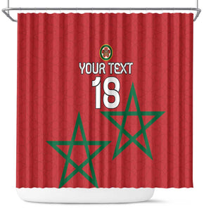 Custom Morocco Heritage Football Shower Curtain Road To Champion - African Pride