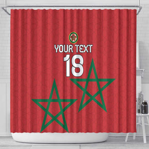 Custom Morocco Heritage Football Shower Curtain Road To Champion - African Pride