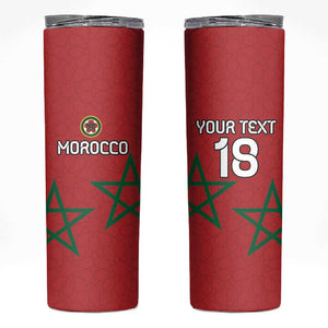 Custom Morocco Heritage Football Skinny Tumbler Road To Champion - African Pride