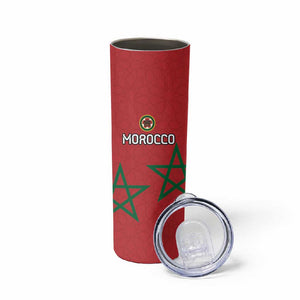 Custom Morocco Heritage Football Skinny Tumbler Road To Champion - African Pride