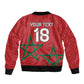 Custom Morocco Heritage Football Sleeve Zip Bomber Jacket Road To Champion
