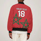 Custom Morocco Heritage Football Sleeve Zip Bomber Jacket Road To Champion
