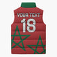 Custom Morocco Heritage Football Sleeveless Puffer Jacket Road To Champion