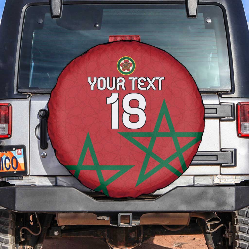 Custom Morocco Heritage Football Spare Tire Cover Road To Champion - African Pride