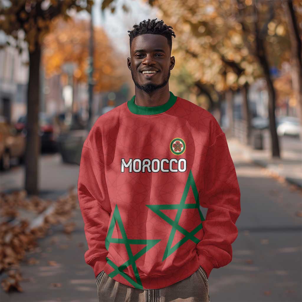 Custom Morocco Heritage Football Sweatshirt Road To Champion - African Pride