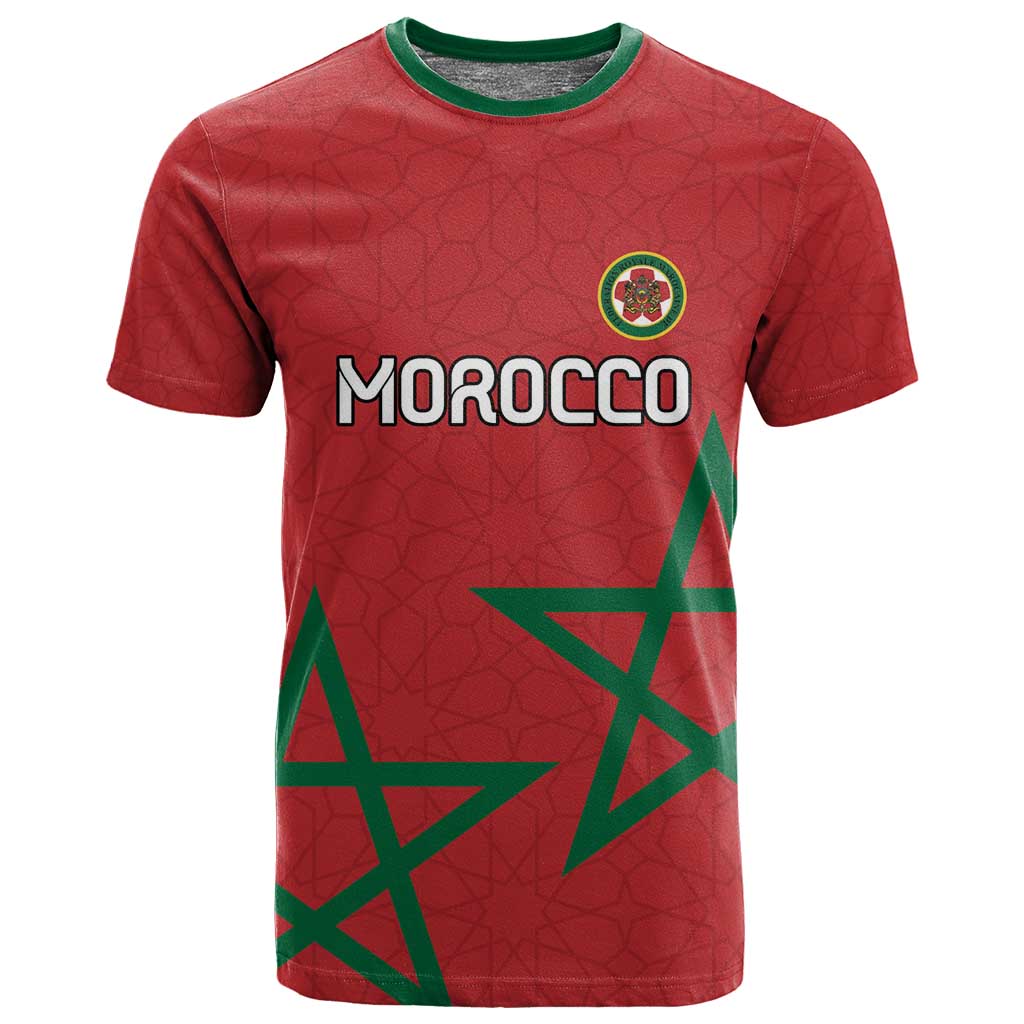 Custom Morocco Heritage Football T shirt Road To Champion - African Pride