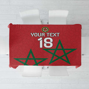 Custom Morocco Heritage Football Tablecloth Road To Champion - African Pride