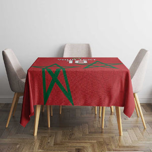 Custom Morocco Heritage Football Tablecloth Road To Champion - African Pride