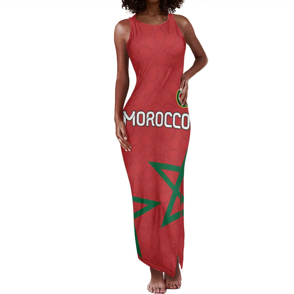 Custom Morocco Heritage Football Tank Maxi Dress Road To Champion