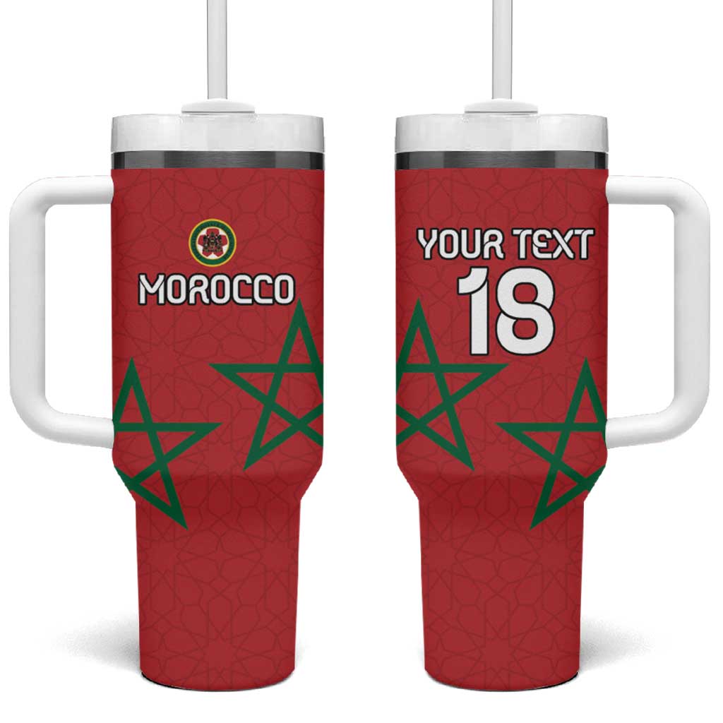 Custom Morocco Heritage Football Tumbler With Handle Road To Champion - African Pride