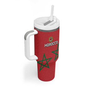 Custom Morocco Heritage Football Tumbler With Handle Road To Champion - African Pride