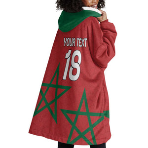 Custom Morocco Heritage Football Wearable Blanket Hoodie Road To Champion - African Pride