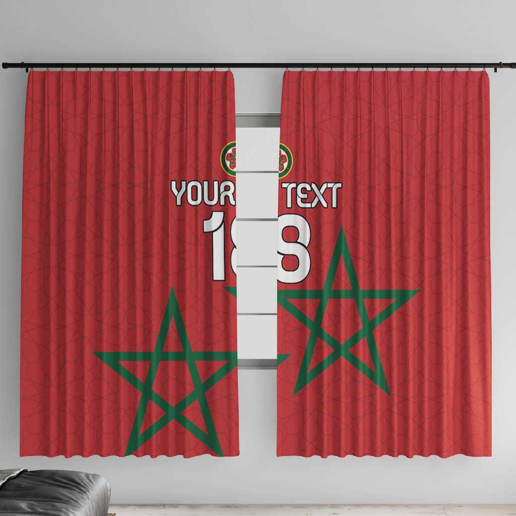 Custom Morocco Heritage Football Window Curtain Road To Champion - African Pride