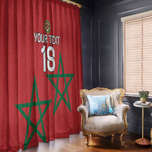 Custom Morocco Heritage Football Window Curtain Road To Champion - African Pride