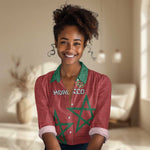 Custom Morocco Heritage Football Women Casual Shirt Road To Champion