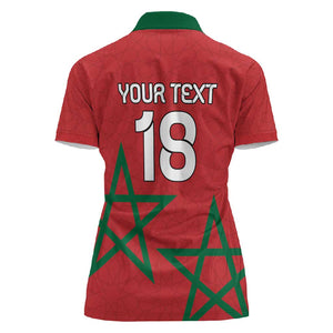 Custom Morocco Heritage Football Women Polo Shirt Road To Champion - African Pride