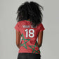 Custom Morocco Heritage Football Women V-Neck T-Shirt Road To Champion