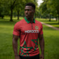 Custom Morocco Heritage Football Zipper Polo Shirt Road To Champion