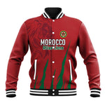 Custom Morocco Football Baseball Jacket Atlas Lions Road To Champion - African Pride