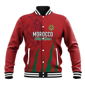 Custom Morocco Football Baseball Jacket Atlas Lions Road To Champion - African Pride