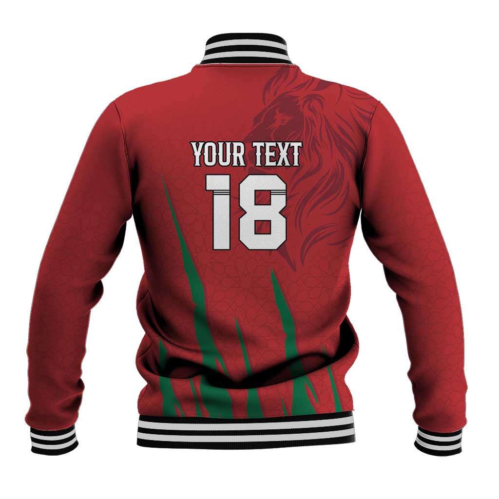 Custom Morocco Football Baseball Jacket Atlas Lions Road To Champion - African Pride