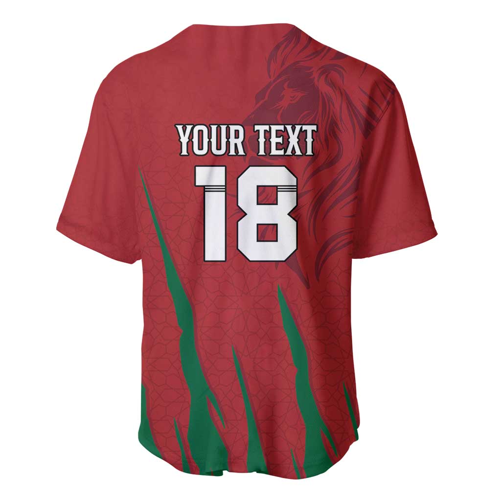 Custom Morocco Football Baseball Jersey Atlas Lions Road To Champion - African Pride
