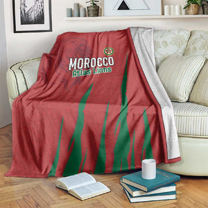 Morocco Football Blanket Atlas Lions Road To Champion - African Pride